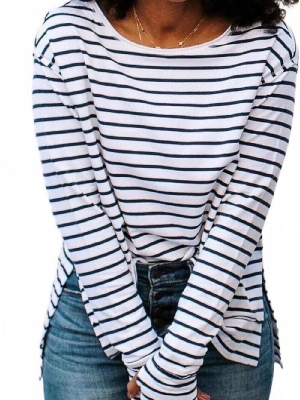 Rachel Hollis Striped Long Sleeve Top - Women's Small